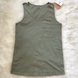 NWT J Crew olive green tank top XXS